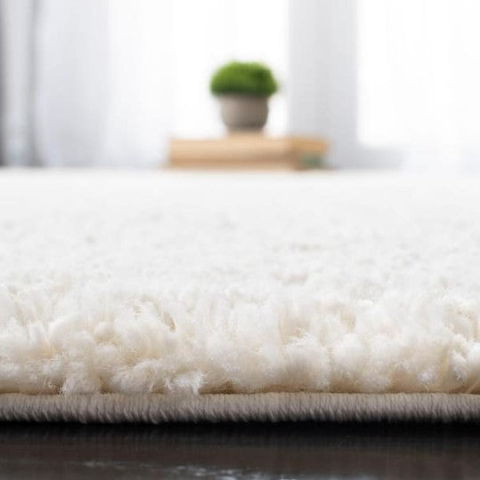 August Shag Ivory 3 ft. x 3 ft. Square Solid Area Rug