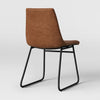 Bowden Faux Leather and Metal Dining Chair, (Set of 4)