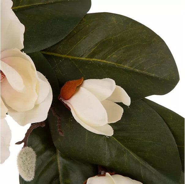 24-Inch Artificial Magnolia Wreath K7993