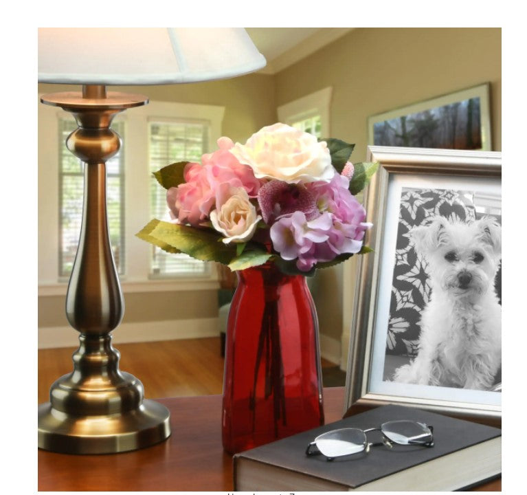 12 in. Artificial with Roses and Orchids Bundle