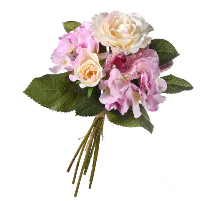12 in. Artificial with Roses and Orchids Bundle