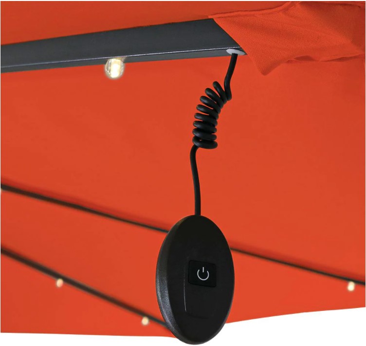 10 ft. Steel Cantilever Solar Patio Umbrella in Burnt Orange K8550