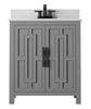 30 in. W x 20 in. D  Bath Vanity in Huron Gray with Marble Vanity Top in White with White Basin OP022