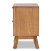 Baden Wood with Rattan 2 - Drawer Nightstand Walnut Brown