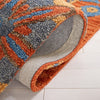 Blossom Maua 6 x 6 Wool Rust/Blue Round Indoor Floral/Botanical Bohemian/Eclectic Area Rug