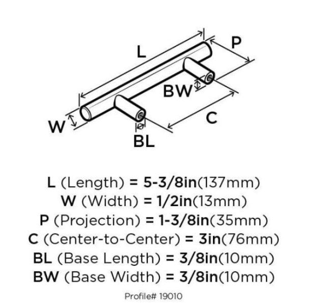 Bar Pulls 3 in (76 mm) Center-to-Center Black Bronze Cabinet Drawer Pull (10-pack) ss727