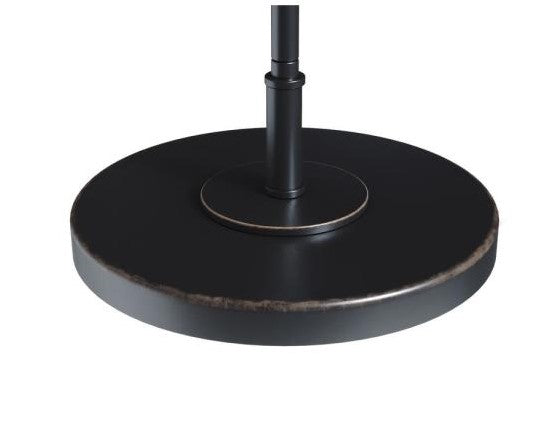 64 in. Oil Rubbed Bronze Floor Lamp with Arc Design and Luxurious Natural Linen Drum Shade
