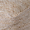 Abella Handcrafted Boho Large Fabric Rectangular Pouf Ivory/Beige