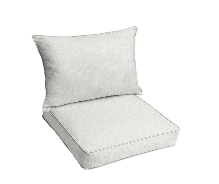 23 in. x 25 in. Deep Seating Outdoor Pillow and Cushion Set in Sunbrella Enrich Cloud, (Set of 2)
