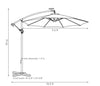 10 ft. Steel Cantilever Solar Patio Umbrella in Burnt Orange K8550