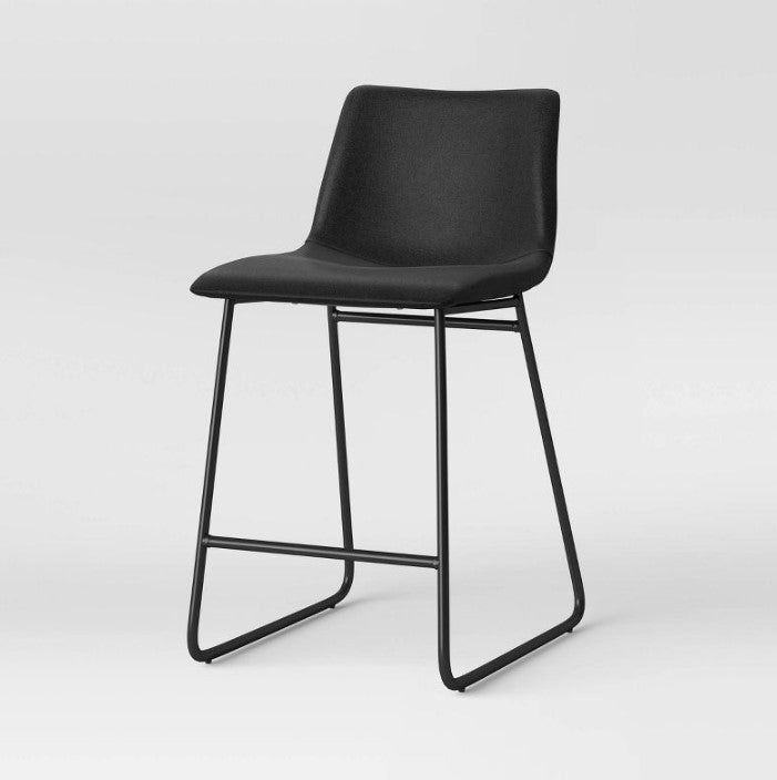 Bowden Upholstered Molded Faux Leather Counter Height Barstool, (Set of 2)