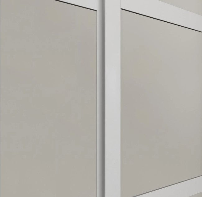 3-Lite Indoor Studio MDF Wood with Vinyl Frame and Frosted Glass Sliding Closet Door EJ819