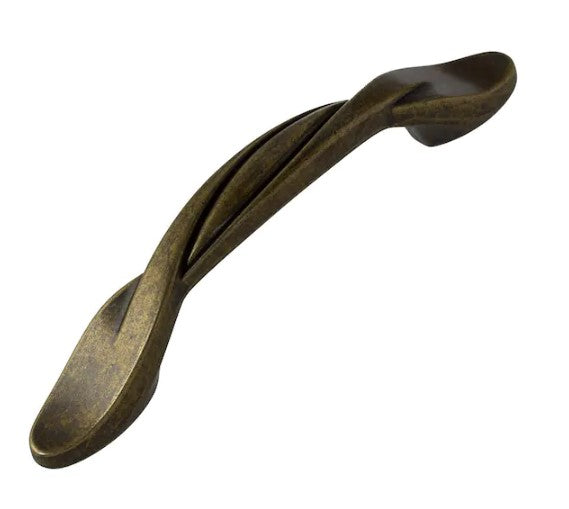3 in. Center-to-Center Antique Brass Twisted Cabinet Pulls (10-Pack)