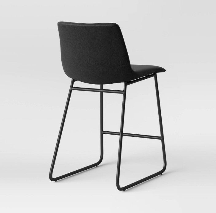 Bowden Upholstered Molded Faux Leather Counter Height Barstool, (Set of 2)