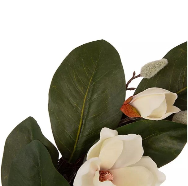 24-Inch Artificial Magnolia Wreath K7993