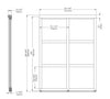 3-Lite Indoor Studio MDF Wood with Vinyl Frame and Frosted Glass Sliding Closet Door EJ819
