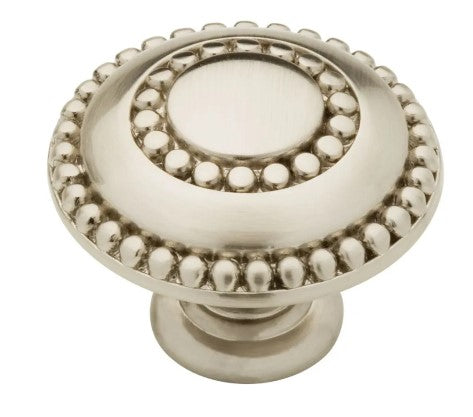 Beaded 1-1/2 Inch Mushroom Cabinet Knob