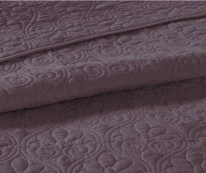 3 Piece Purple King Coverlet Set