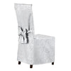 Scroll Patterned Elegant Box Cushion Dining Chair Slipcover