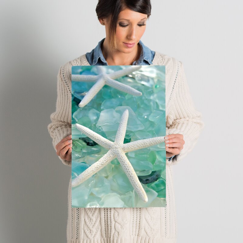 12" H x 18" W x 0.75" D White;Olivine;Spring Leaves;Turquoise;Viking Blue Seaglass 1 Photographic Print on Wrapped Canvas CL484