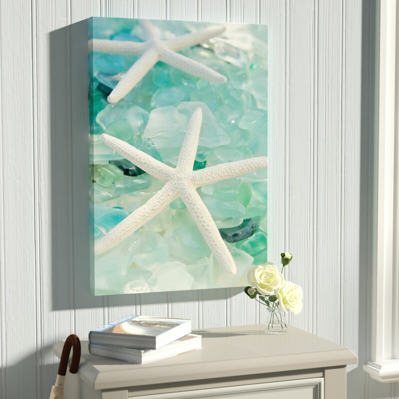 12" H x 18" W x 0.75" D White;Olivine;Spring Leaves;Turquoise;Viking Blue Seaglass 1 Photographic Print on Wrapped Canvas CL484