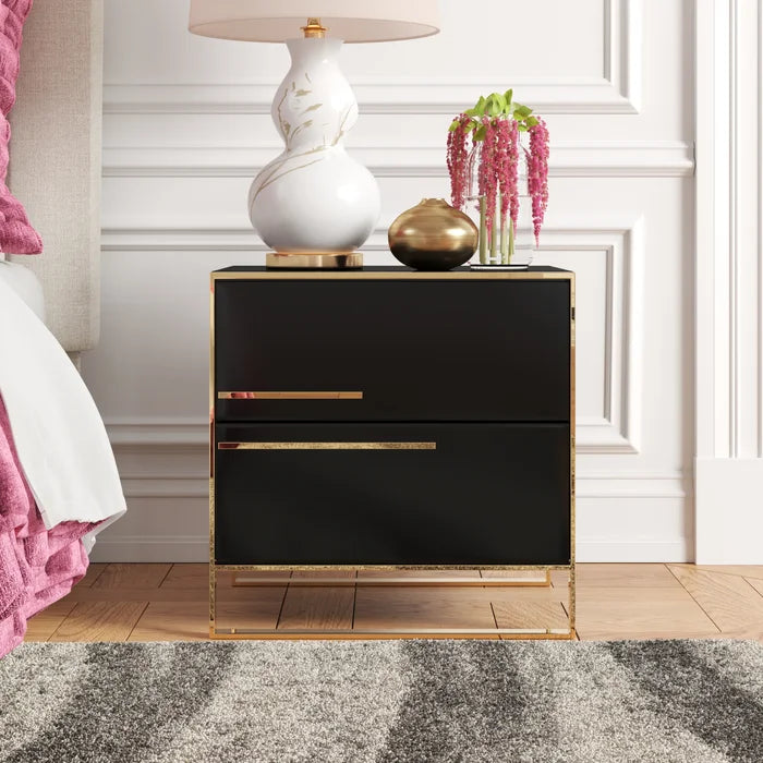 Black Seagraves 19.7'' Tall 2 - Drawer Nightstand