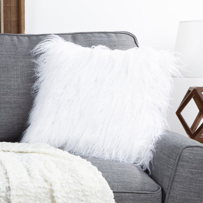22" x 22" White Seale Square Pillow Cover and Insert