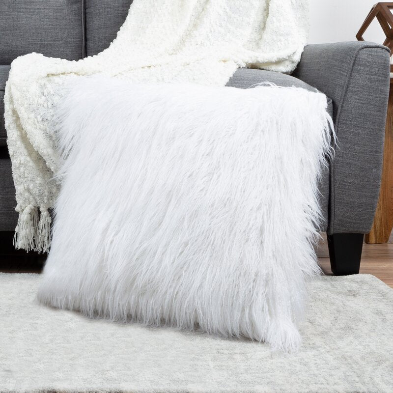 22" x 22" White Seale Square Pillow Cover and Insert