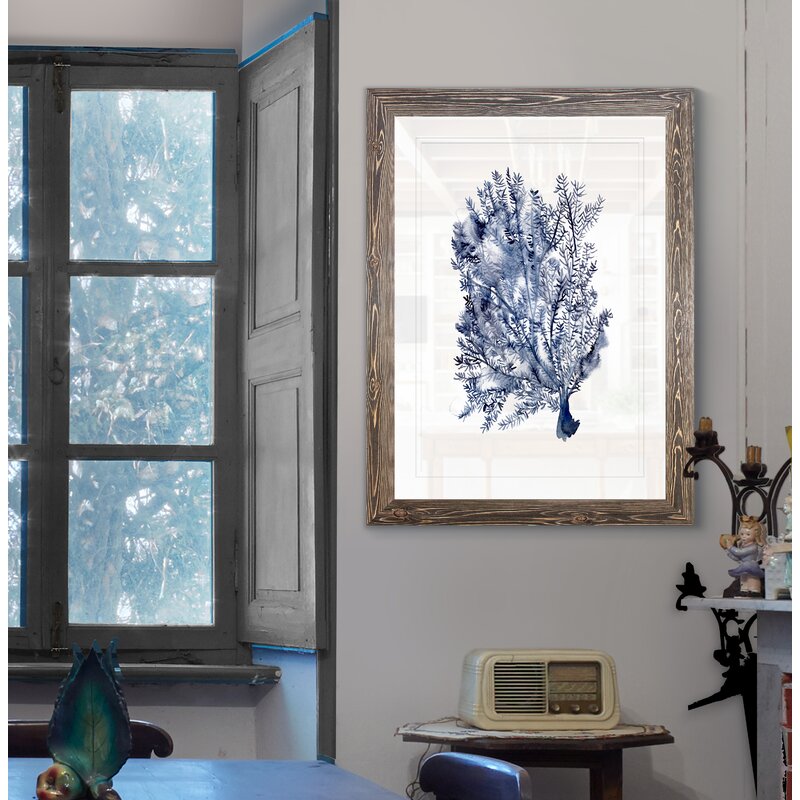 28" H x 38" W x 1.25" D Seaweed Under Water II - Picture Frame Print on Glass