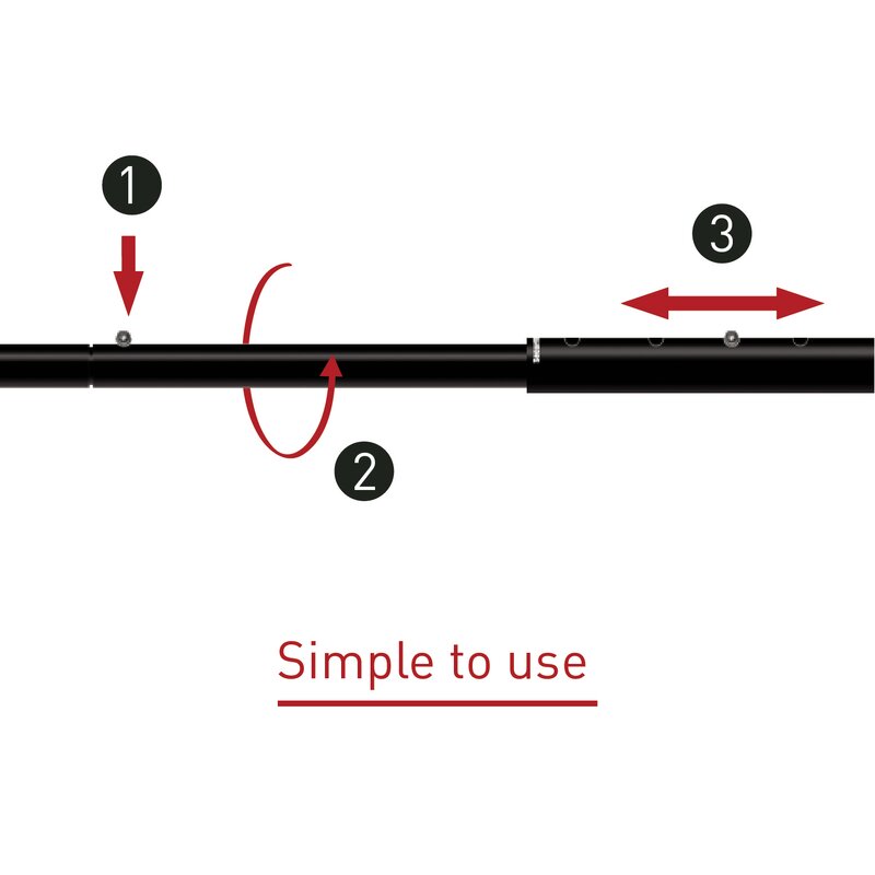 Black 2-in-1 Door Stopper/Door Knob Jammier, Sliding Door Block/Security Bar - Durable & Rugged Latch (Part number: SECURITYBARB) CL910