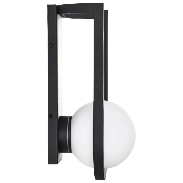 15" x 7.75" x 7.5" Seeley Matte Black Integrated LED Frosted Glass Outdoor Flush Mount