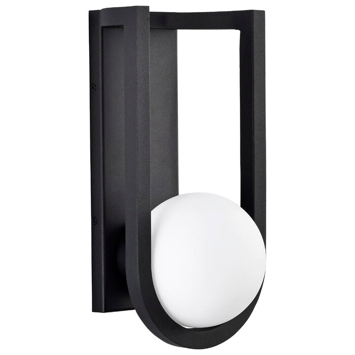 15" x 7.75" x 7.5" Seeley Matte Black Integrated LED Frosted Glass Outdoor Flush Mount