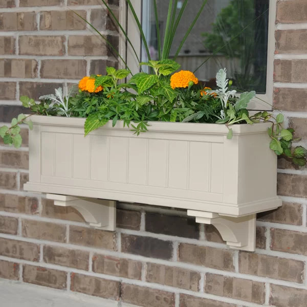 11" H x 36" W x 11" D White Selevae Self Watering Plastic Window Box Planter