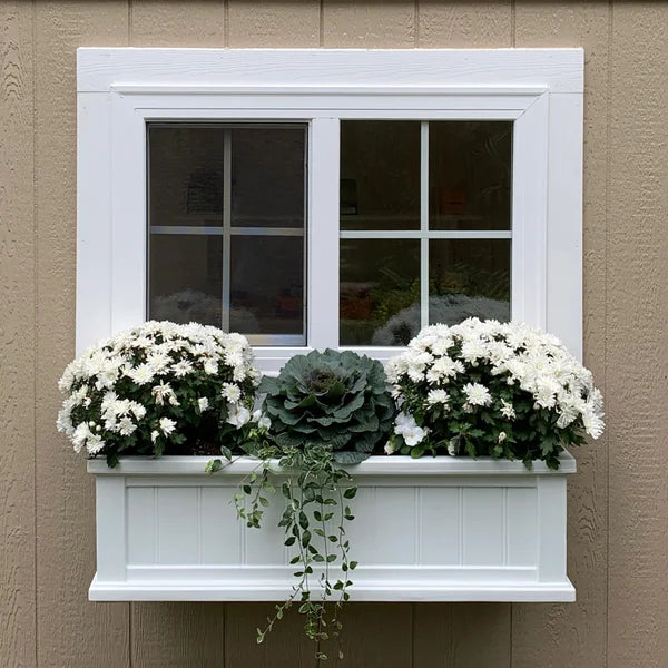 11" H x 36" W x 11" D White Selevae Self Watering Plastic Window Box Planter