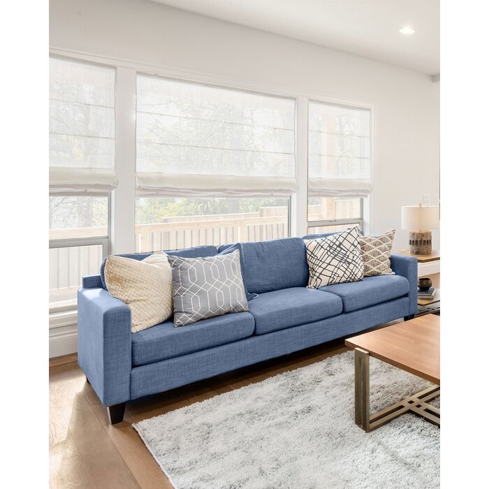 34" W x 64" L Semi-Sheer White Roman Shade