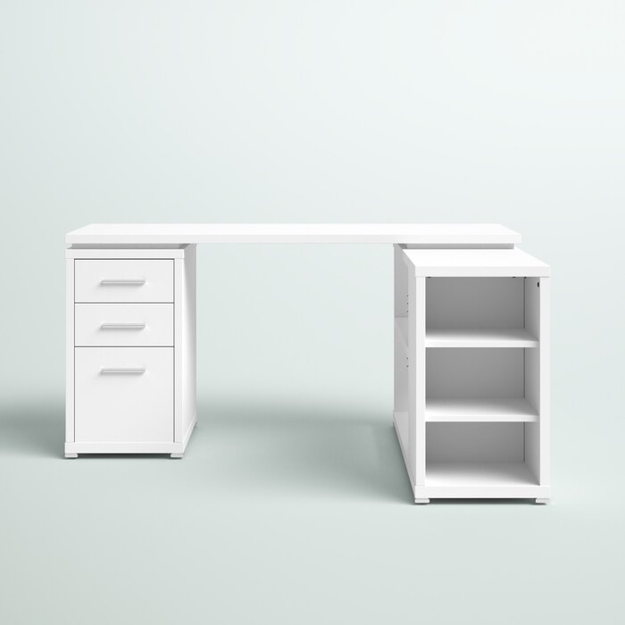 White Senga L-Shape Executive Desk