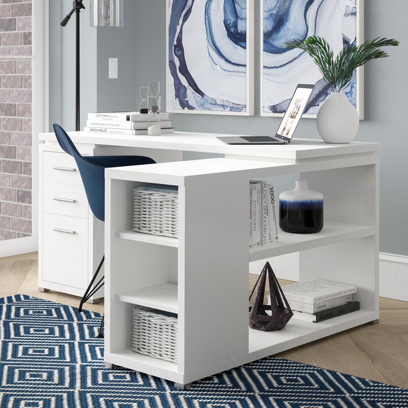 White Senga Reversible L-Shape Executive Desk CYB215