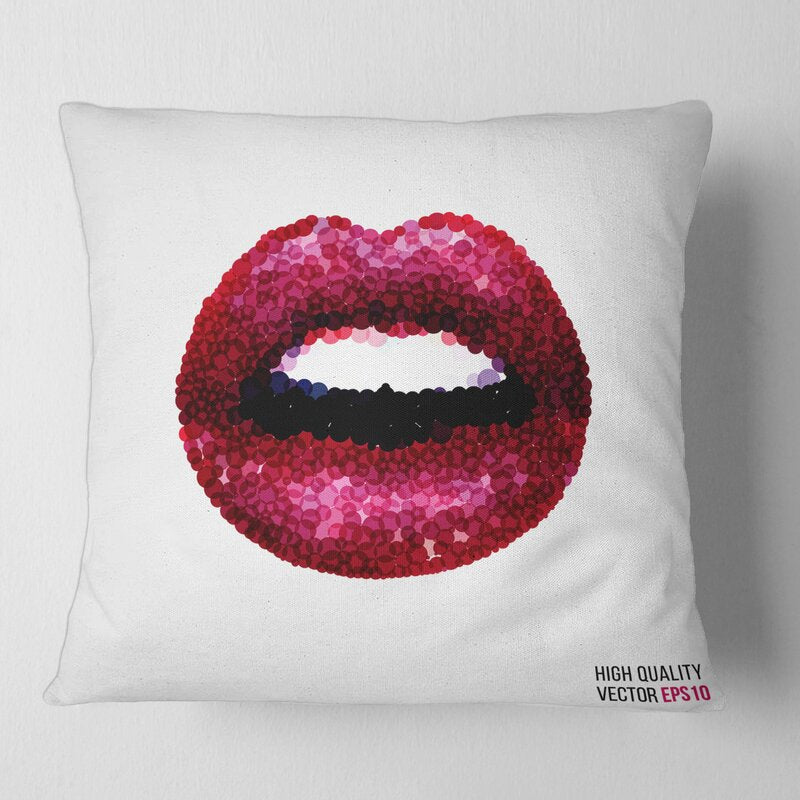 18" x 18" Sexy Woman Lips Square Pillow Cover and Insert
