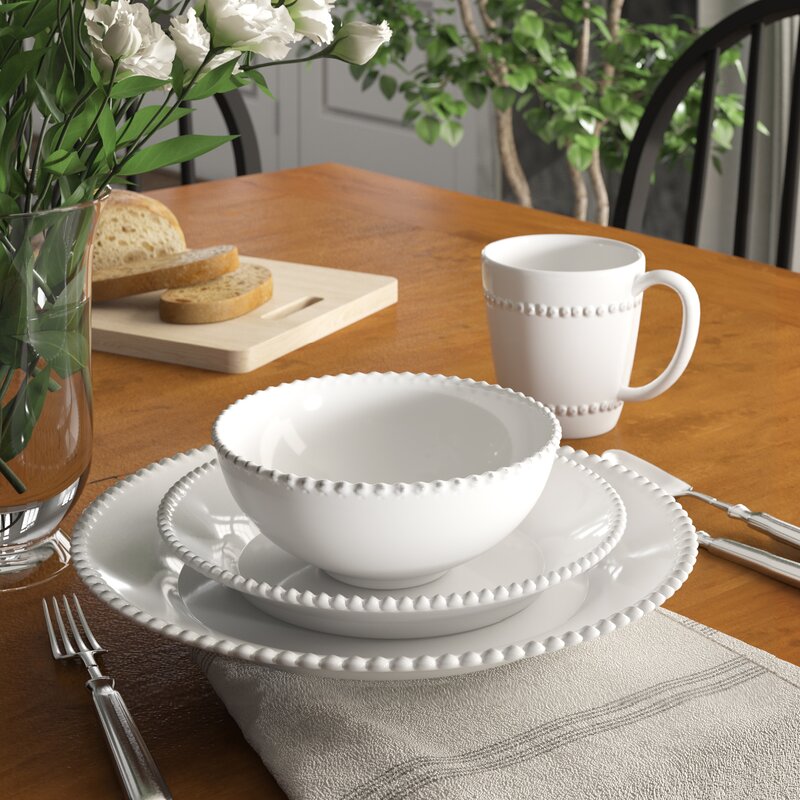 White Shane 16 Piece Dinnerware Set, Service for 4