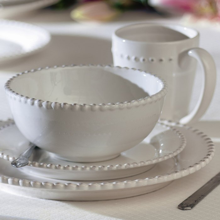White Shane 16 Piece Dinnerware Set, Service for 4