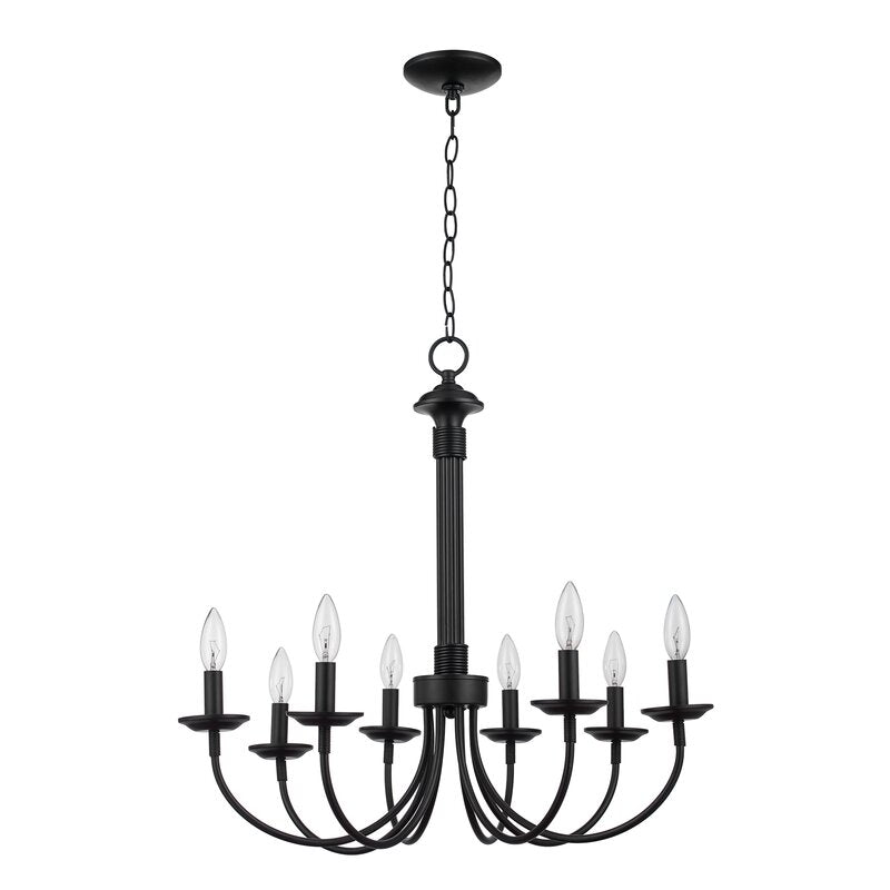 Black Shaylee  8 - Light Candle Style Empire Chandelier K7871