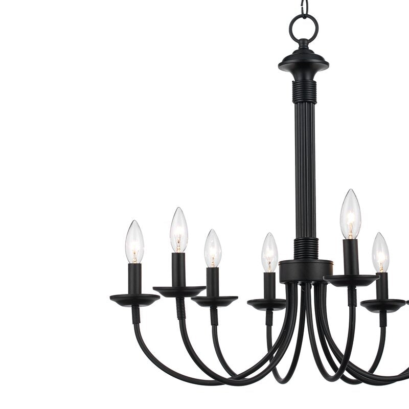 Black Shaylee  8 - Light Candle Style Empire Chandelier K7871