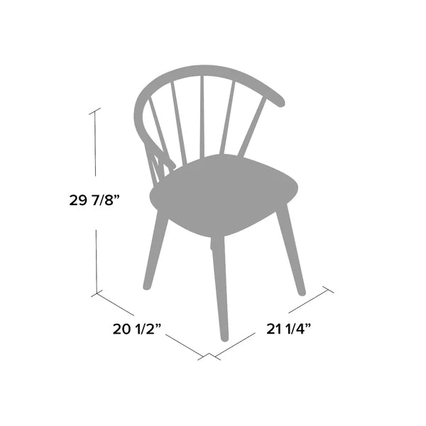 Black Sheffield Solid Wood Windsor Back Arm Chair (Set of 2)