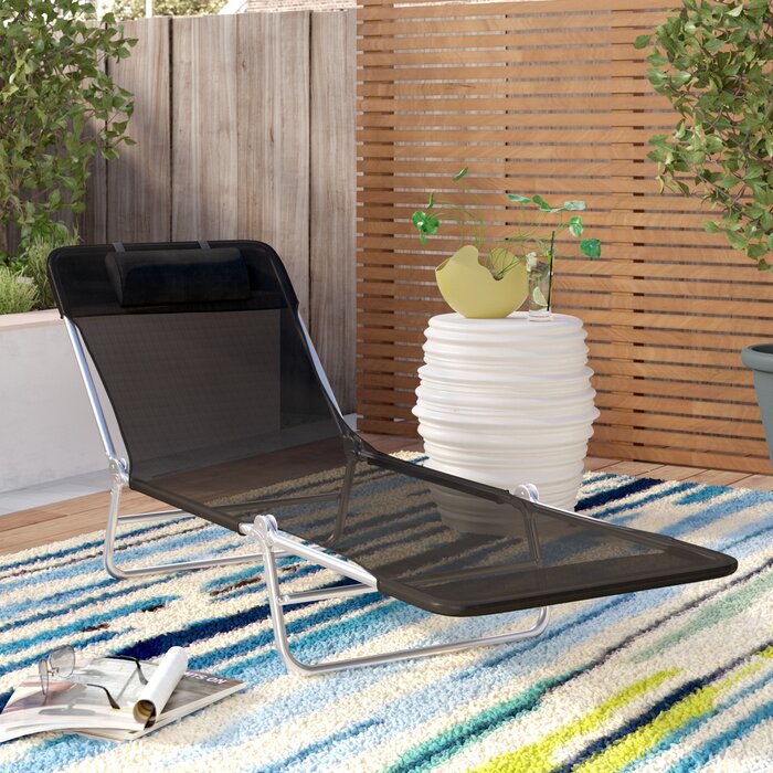 Black Shelly 71.7" Long Reclining Single Chaise CL700