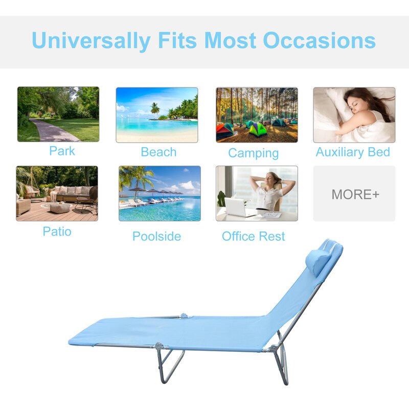 Blue Shelly 71.7'' Long Reclining Single Chaise pt596