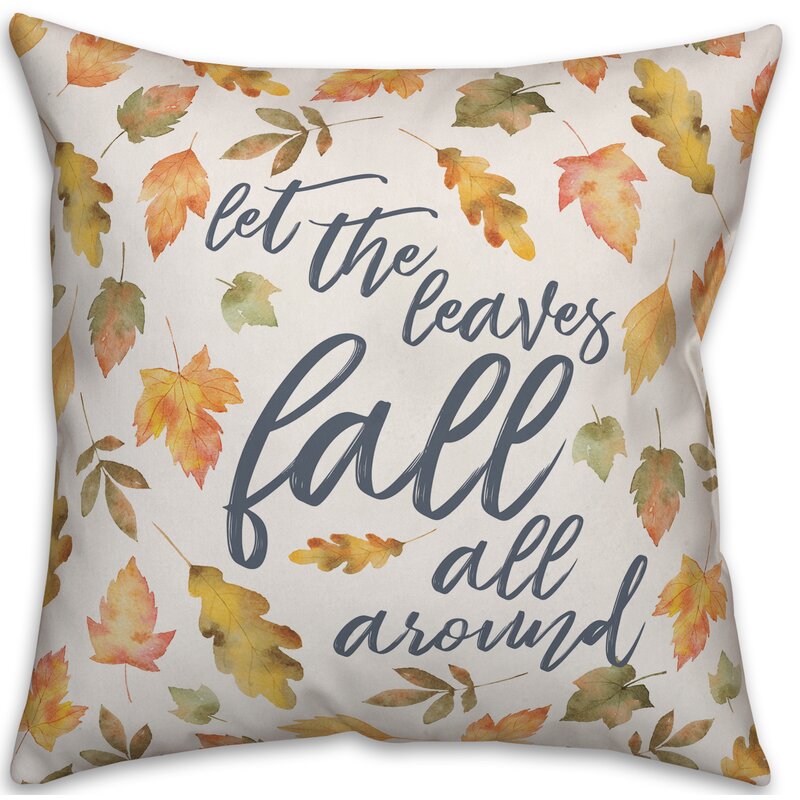 18" x 18" Sheperd Let the Leaves Fall All Around Throw Pillow Cover B5-Cr8039