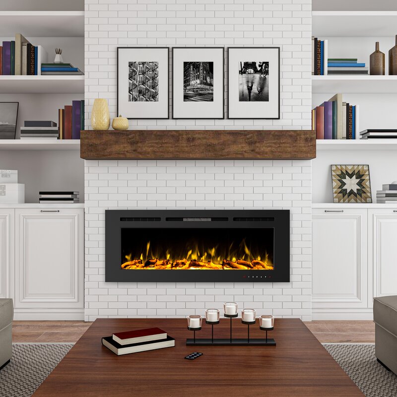 21.5" H x 60" W x 5.5" D Sherborn Electric Fireplace