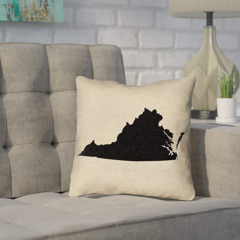 14" x 14" Black Sherilyn Virginia Double Sided Print Throw Pillow B122-LC724