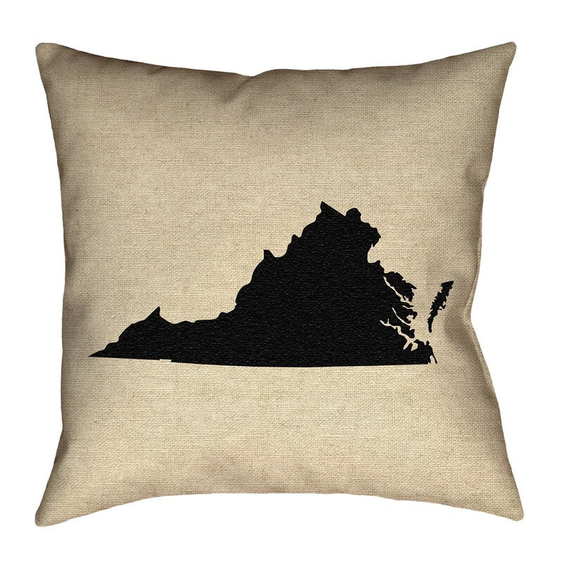 14" x 14" Black Sherilyn Virginia Double Sided Print Throw Pillow B122-LC724
