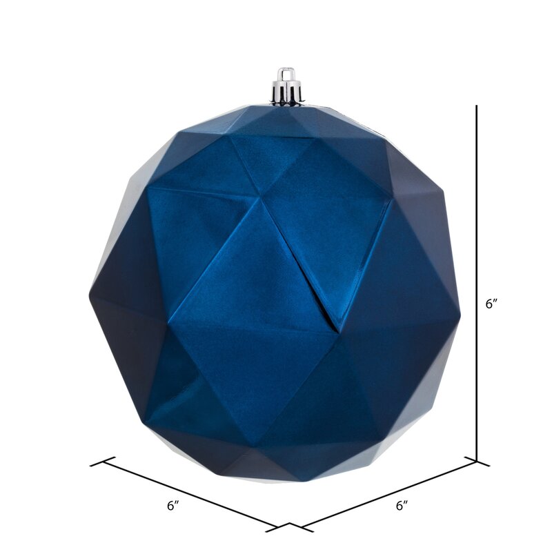 6" H x 6" W x 6" D Midnight Blue Shiny Shiny Geometric Ball Ornament (Set of 4) CYS289